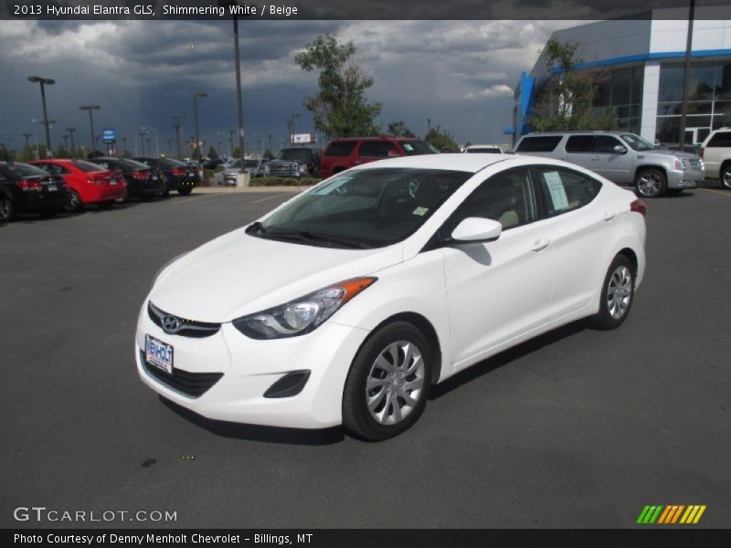 Shimmering White / Beige 2013 Hyundai Elantra GLS