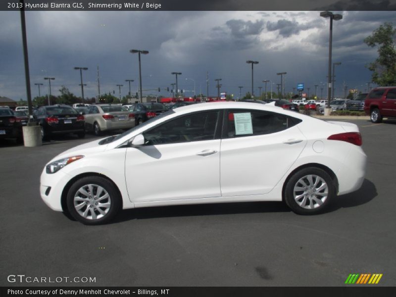 Shimmering White / Beige 2013 Hyundai Elantra GLS