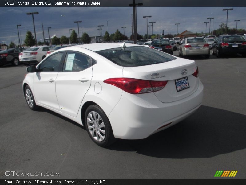 Shimmering White / Beige 2013 Hyundai Elantra GLS