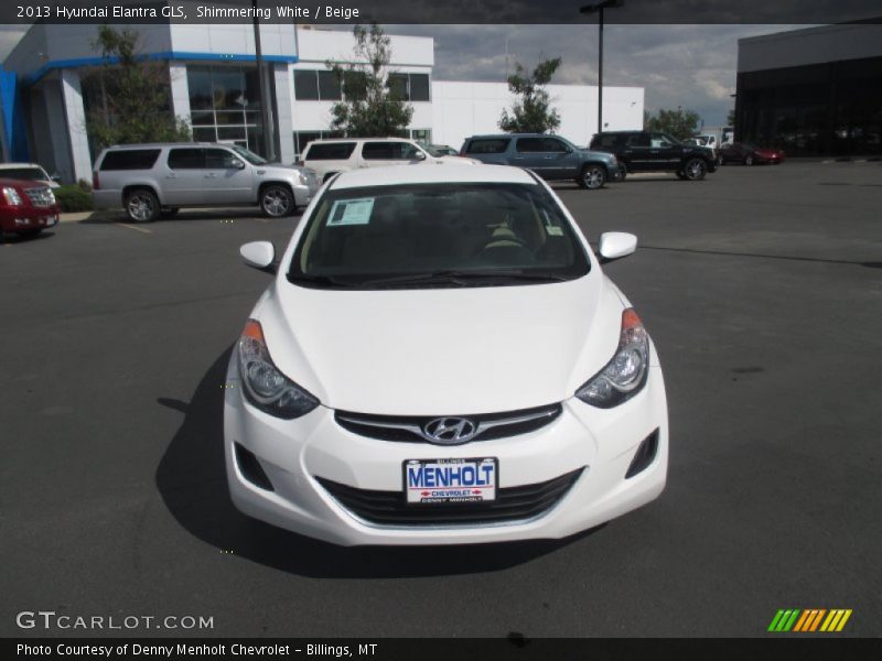 Shimmering White / Beige 2013 Hyundai Elantra GLS