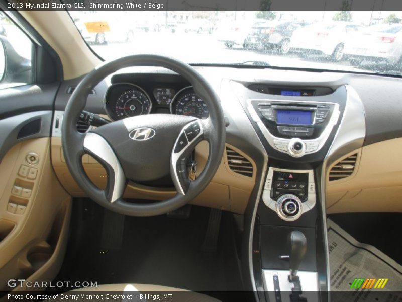 Shimmering White / Beige 2013 Hyundai Elantra GLS