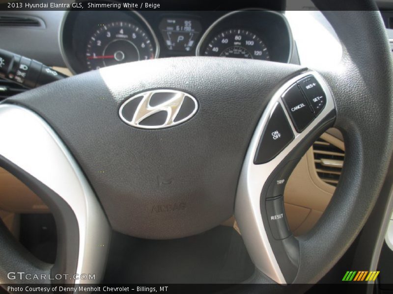 Shimmering White / Beige 2013 Hyundai Elantra GLS