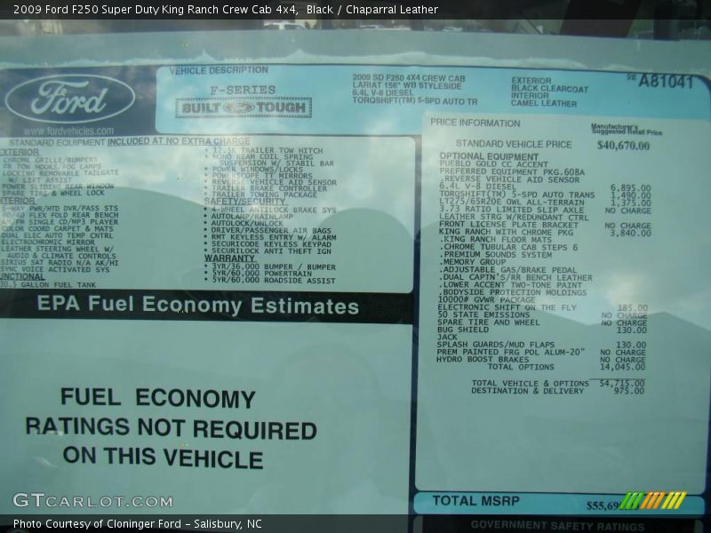 Black / Chaparral Leather 2009 Ford F250 Super Duty King Ranch Crew Cab 4x4
