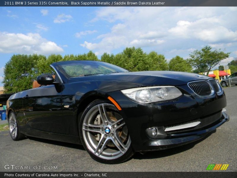 Black Sapphire Metallic / Saddle Brown Dakota Leather 2011 BMW 3 Series 335i Convertible