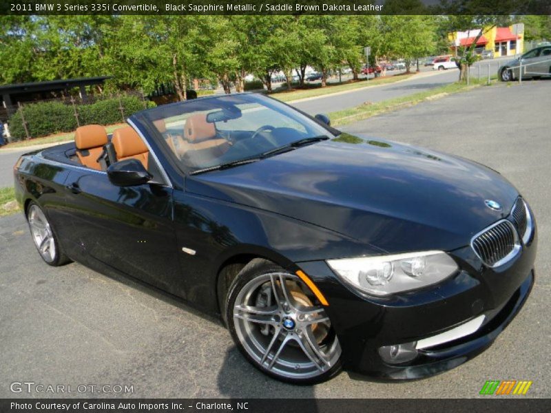 Black Sapphire Metallic / Saddle Brown Dakota Leather 2011 BMW 3 Series 335i Convertible