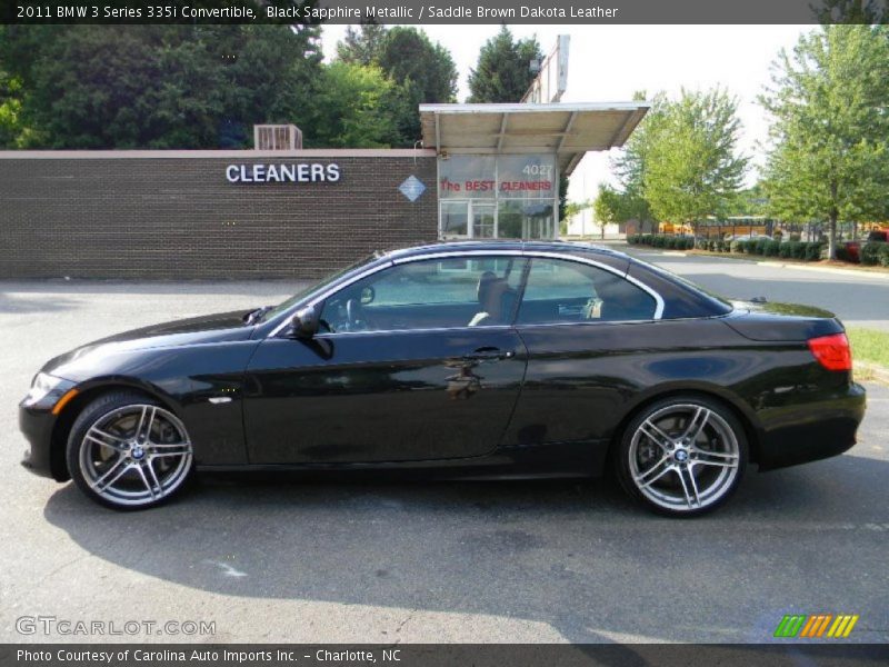 Black Sapphire Metallic / Saddle Brown Dakota Leather 2011 BMW 3 Series 335i Convertible