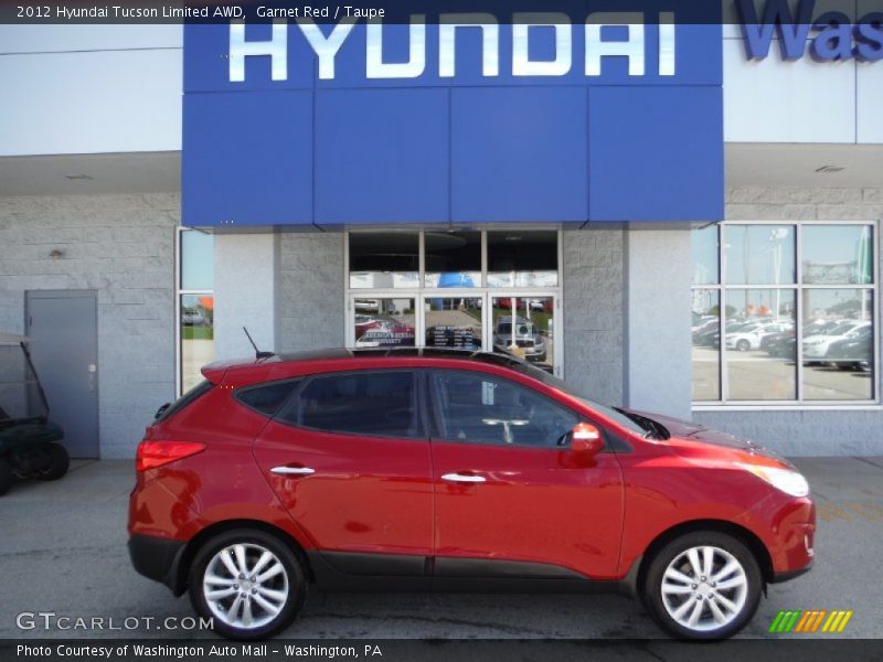 Garnet Red / Taupe 2012 Hyundai Tucson Limited AWD