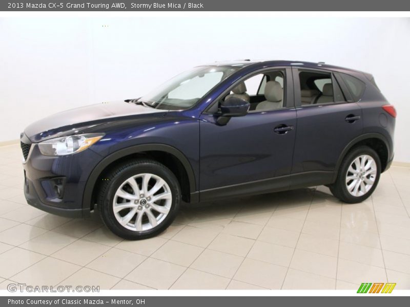 Stormy Blue Mica / Black 2013 Mazda CX-5 Grand Touring AWD