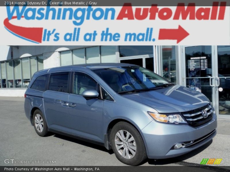 Celestial Blue Metallic / Gray 2014 Honda Odyssey EX