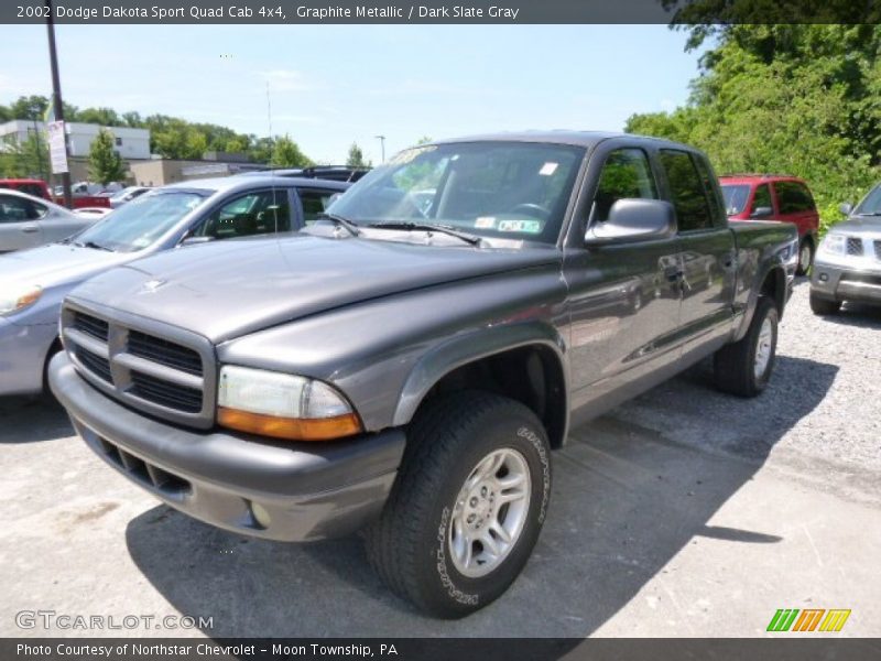 Graphite Metallic / Dark Slate Gray 2002 Dodge Dakota Sport Quad Cab 4x4