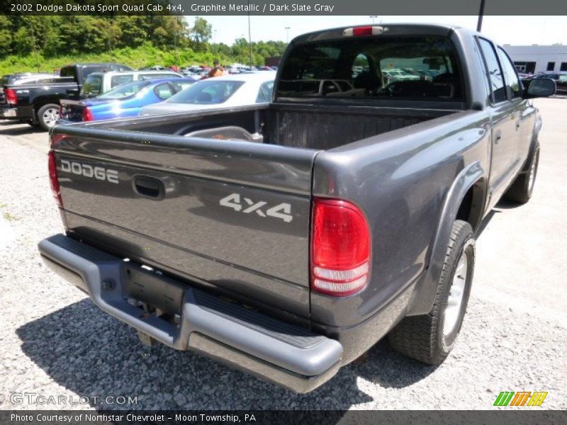 Graphite Metallic / Dark Slate Gray 2002 Dodge Dakota Sport Quad Cab 4x4