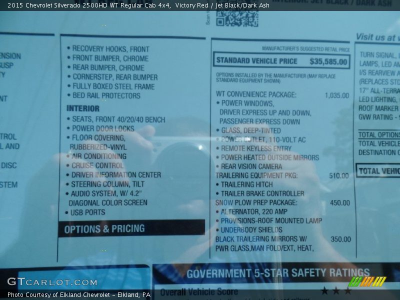 Victory Red / Jet Black/Dark Ash 2015 Chevrolet Silverado 2500HD WT Regular Cab 4x4