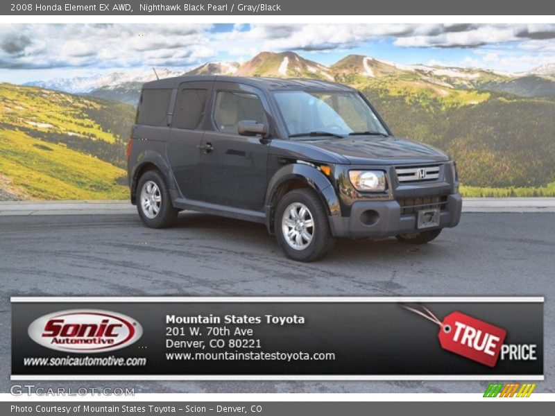 Nighthawk Black Pearl / Gray/Black 2008 Honda Element EX AWD