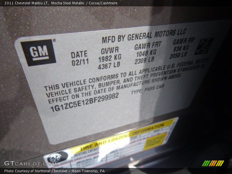 Mocha Steel Metallic / Cocoa/Cashmere 2011 Chevrolet Malibu LT