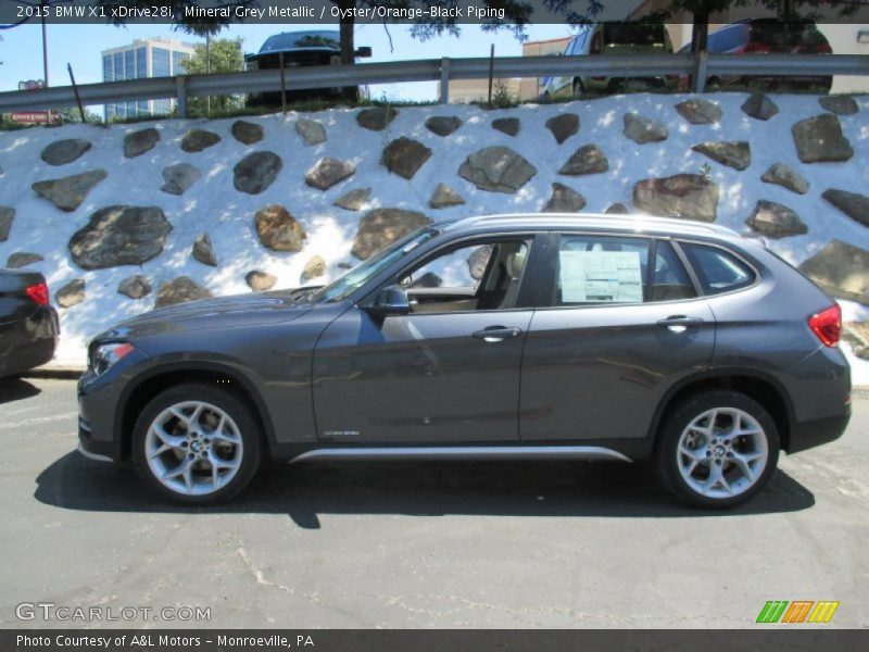 Mineral Grey Metallic / Oyster/Orange-Black Piping 2015 BMW X1 xDrive28i