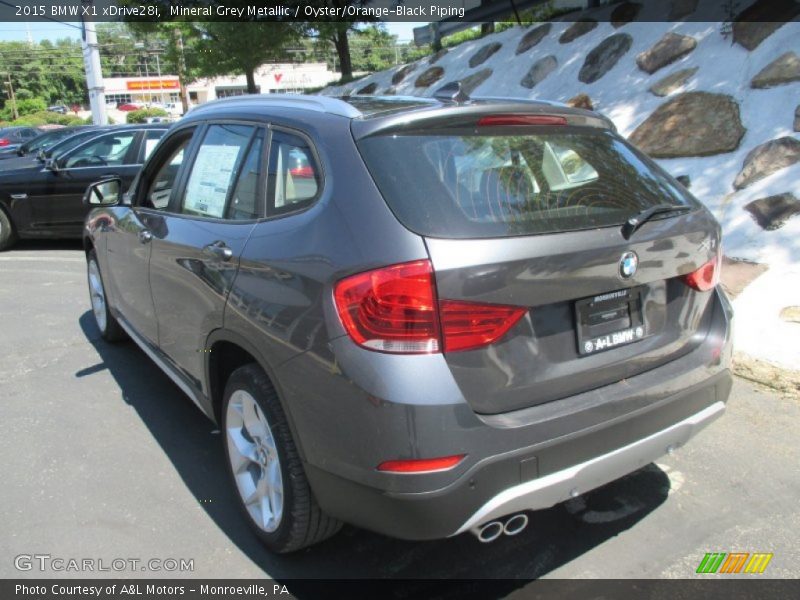 Mineral Grey Metallic / Oyster/Orange-Black Piping 2015 BMW X1 xDrive28i