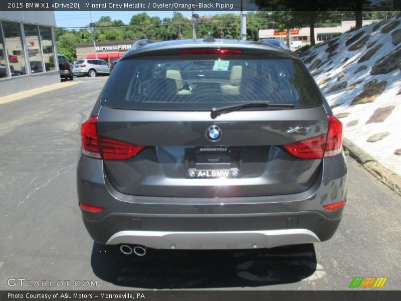 Mineral Grey Metallic / Oyster/Orange-Black Piping 2015 BMW X1 xDrive28i