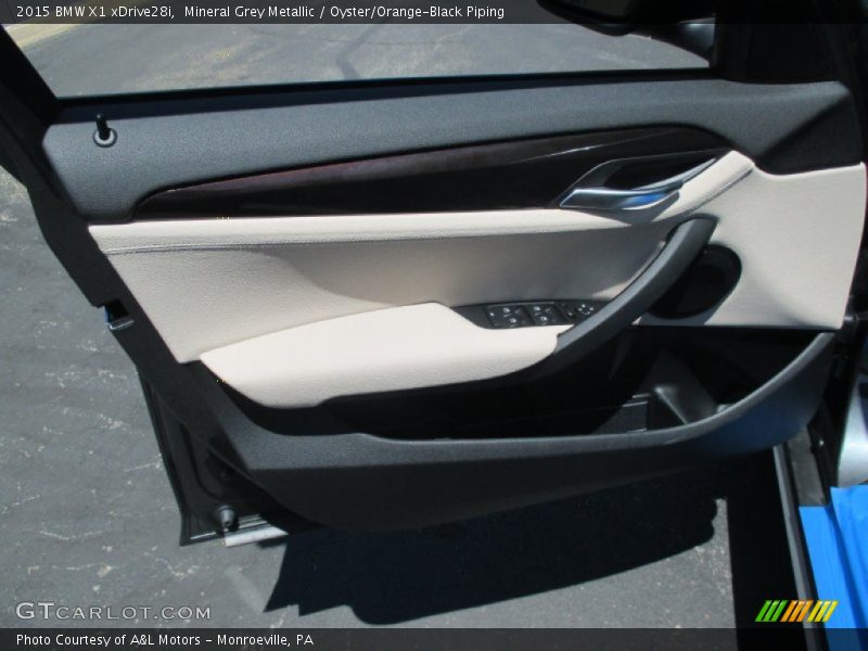 Mineral Grey Metallic / Oyster/Orange-Black Piping 2015 BMW X1 xDrive28i