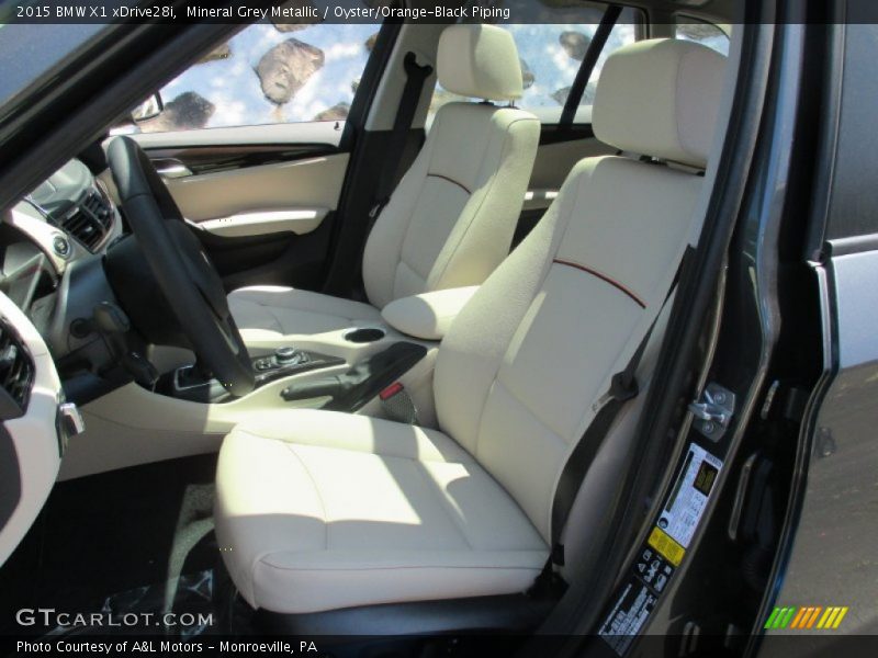 Mineral Grey Metallic / Oyster/Orange-Black Piping 2015 BMW X1 xDrive28i