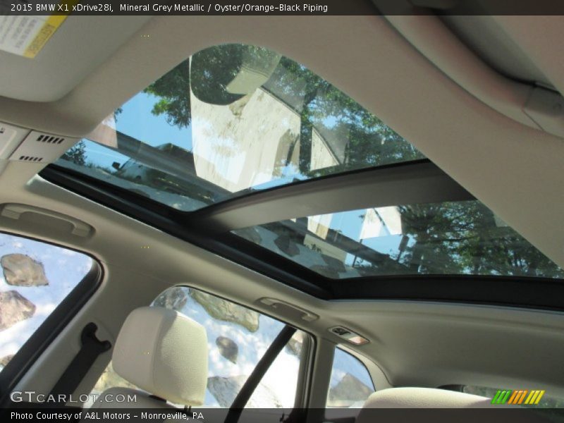 Mineral Grey Metallic / Oyster/Orange-Black Piping 2015 BMW X1 xDrive28i