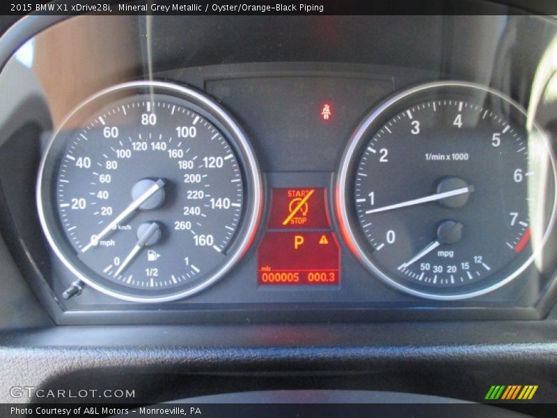 Mineral Grey Metallic / Oyster/Orange-Black Piping 2015 BMW X1 xDrive28i