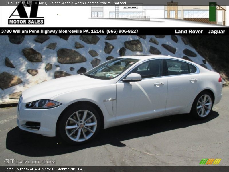 Polaris White / Warm Charcoal/Warm Charcoal 2015 Jaguar XF 3.0 AWD