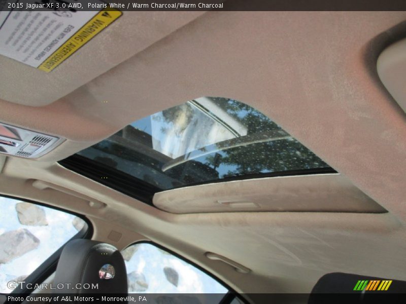 Polaris White / Warm Charcoal/Warm Charcoal 2015 Jaguar XF 3.0 AWD