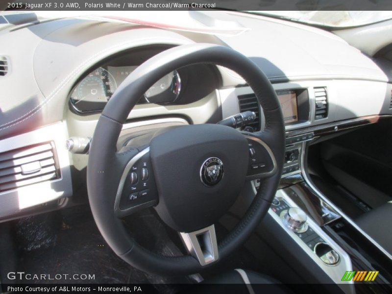 Polaris White / Warm Charcoal/Warm Charcoal 2015 Jaguar XF 3.0 AWD