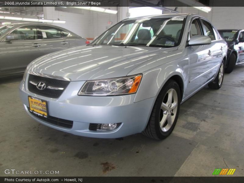 Bright Silver / Beige 2008 Hyundai Sonata Limited V6