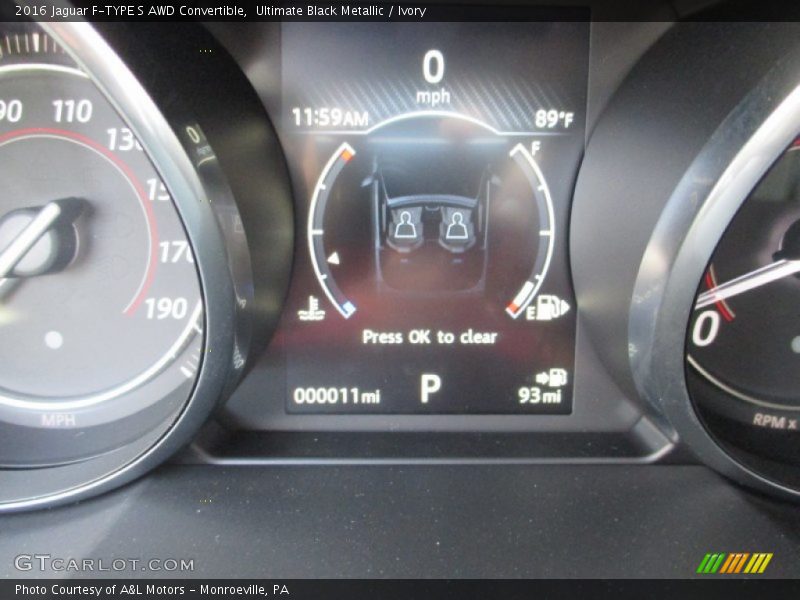 Ultimate Black Metallic / Ivory 2016 Jaguar F-TYPE S AWD Convertible