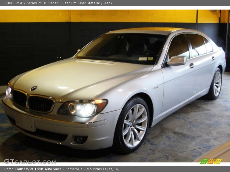 Titanium Silver Metallic / Black 2008 BMW 7 Series 750Li Sedan