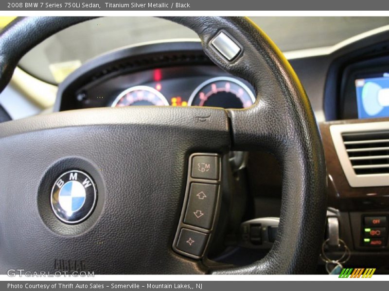 Titanium Silver Metallic / Black 2008 BMW 7 Series 750Li Sedan