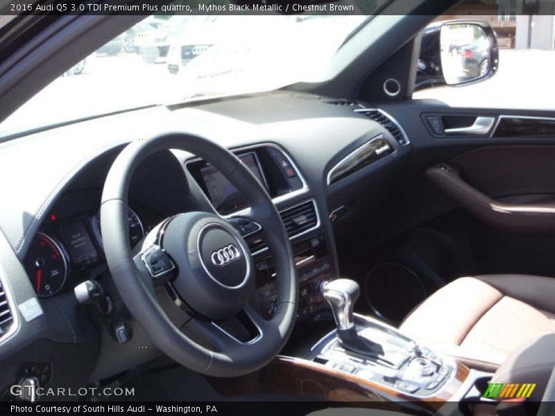 Mythos Black Metallic / Chestnut Brown 2016 Audi Q5 3.0 TDI Premium Plus quattro