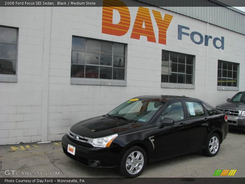 Black / Medium Stone 2008 Ford Focus SES Sedan