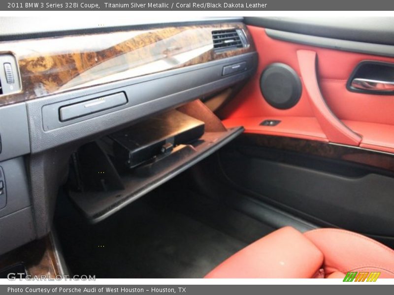 Titanium Silver Metallic / Coral Red/Black Dakota Leather 2011 BMW 3 Series 328i Coupe