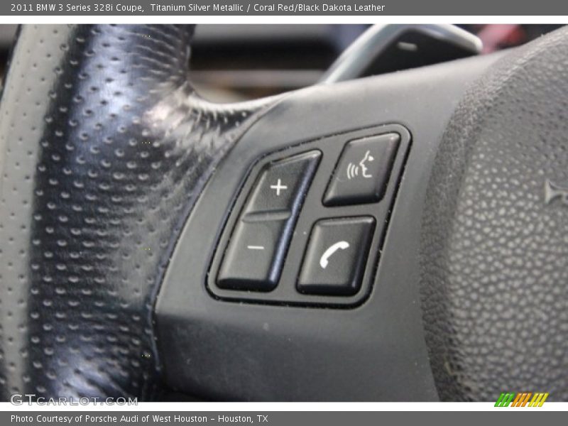 Titanium Silver Metallic / Coral Red/Black Dakota Leather 2011 BMW 3 Series 328i Coupe
