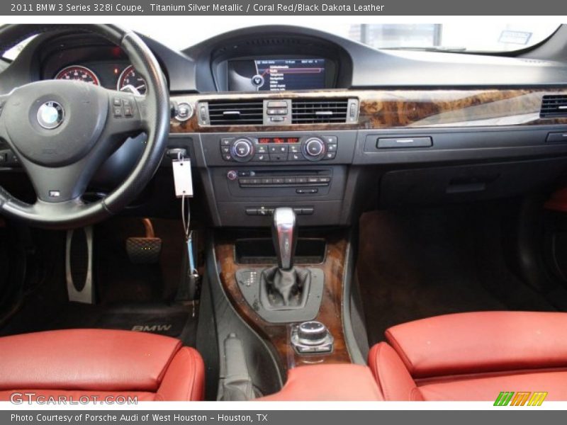 Titanium Silver Metallic / Coral Red/Black Dakota Leather 2011 BMW 3 Series 328i Coupe