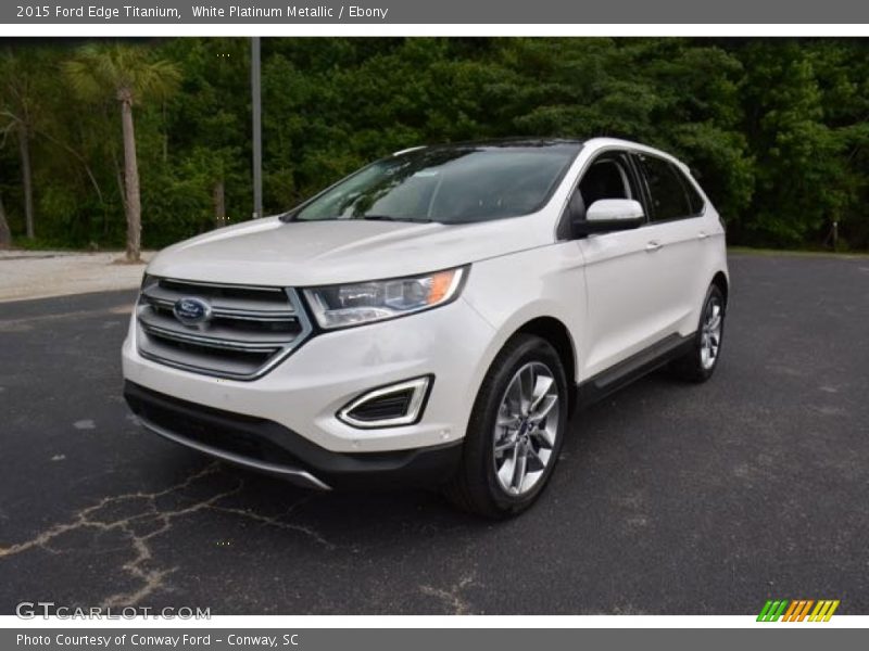 White Platinum Metallic / Ebony 2015 Ford Edge Titanium