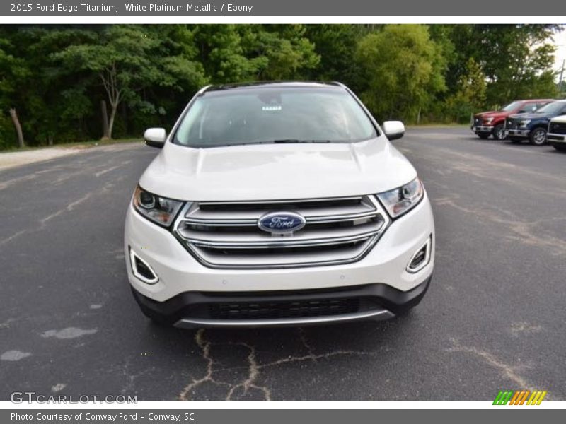 White Platinum Metallic / Ebony 2015 Ford Edge Titanium