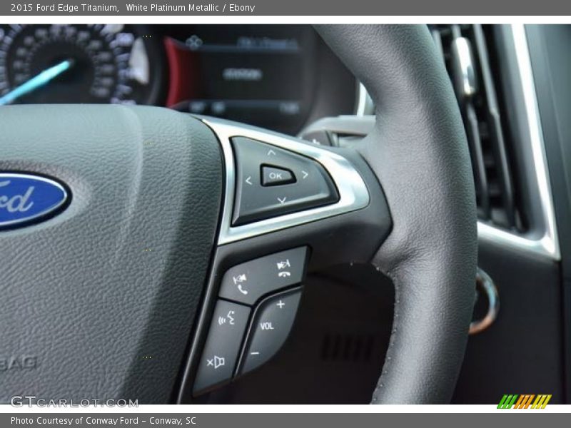 White Platinum Metallic / Ebony 2015 Ford Edge Titanium