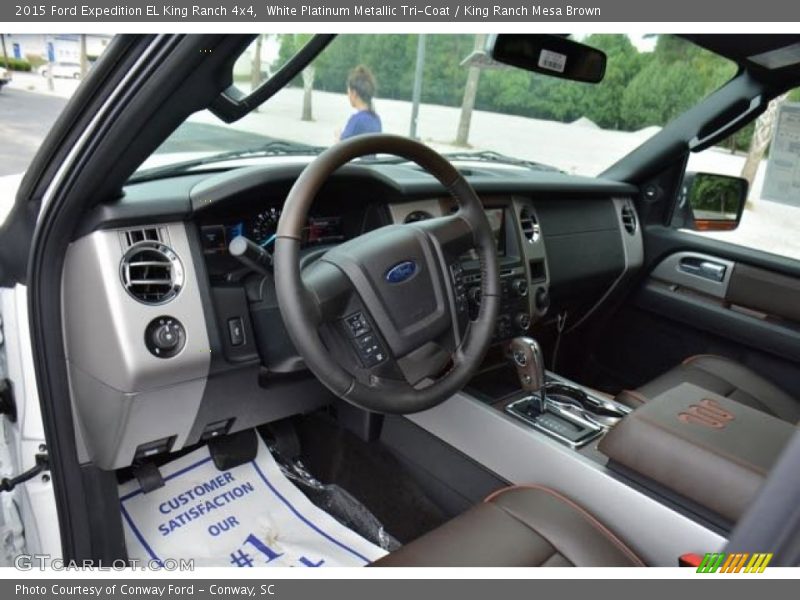 White Platinum Metallic Tri-Coat / King Ranch Mesa Brown 2015 Ford Expedition EL King Ranch 4x4