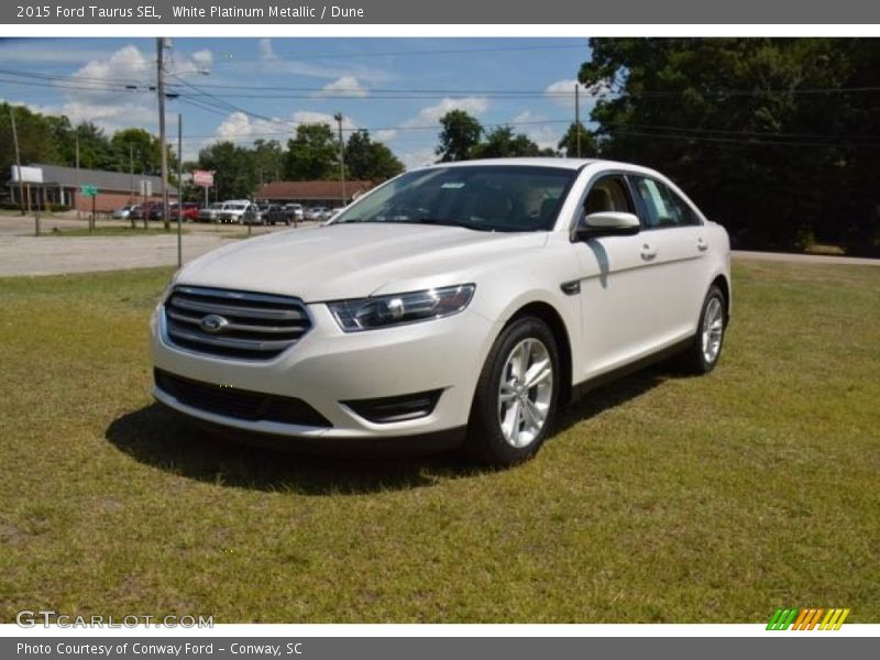 White Platinum Metallic / Dune 2015 Ford Taurus SEL