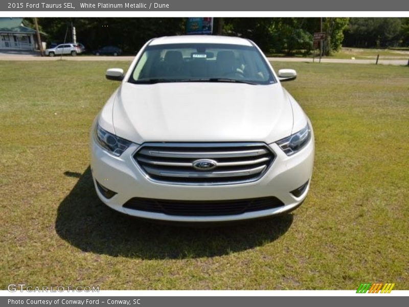 White Platinum Metallic / Dune 2015 Ford Taurus SEL