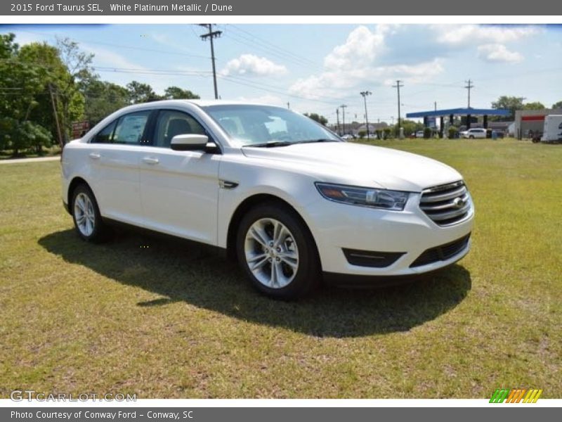 White Platinum Metallic / Dune 2015 Ford Taurus SEL