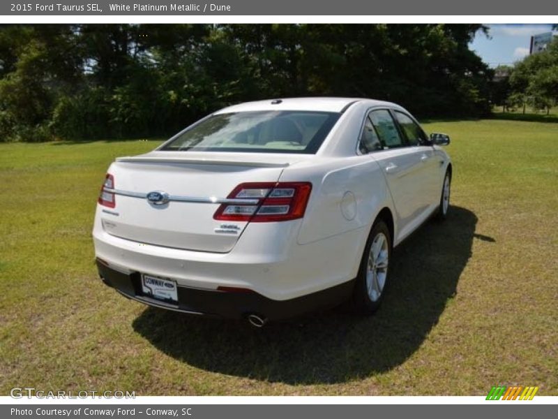 White Platinum Metallic / Dune 2015 Ford Taurus SEL