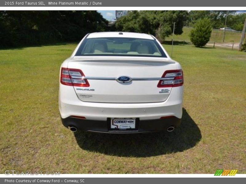 White Platinum Metallic / Dune 2015 Ford Taurus SEL