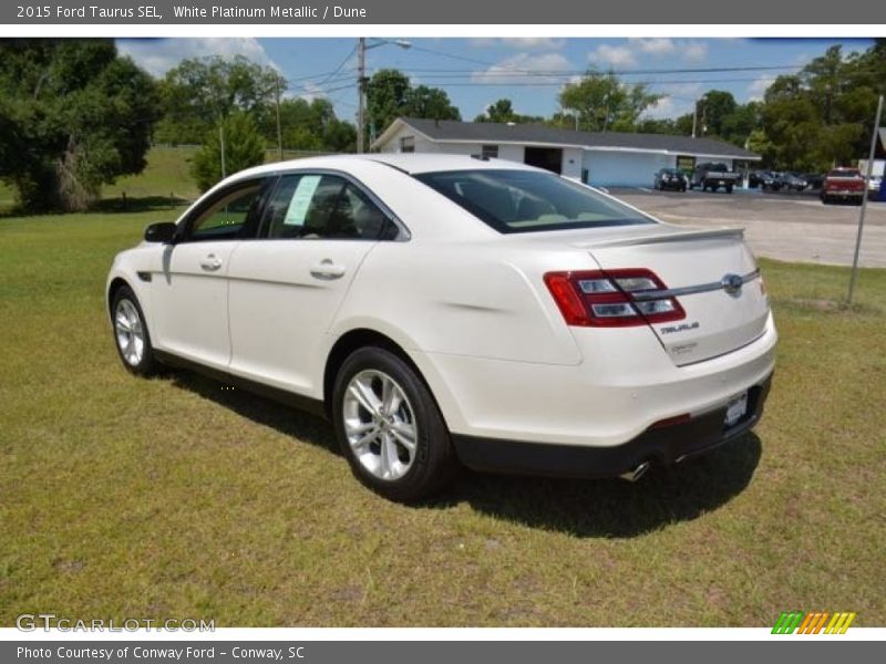 White Platinum Metallic / Dune 2015 Ford Taurus SEL