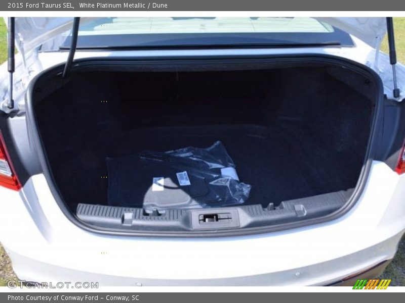 White Platinum Metallic / Dune 2015 Ford Taurus SEL
