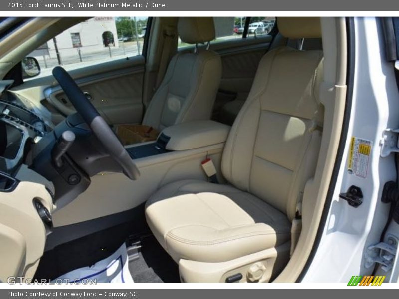 White Platinum Metallic / Dune 2015 Ford Taurus SEL