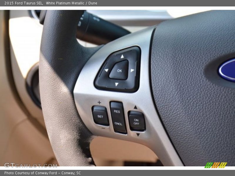 White Platinum Metallic / Dune 2015 Ford Taurus SEL
